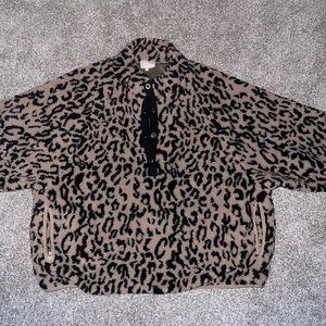 Entro Leopard Print Jacket - Black and Tan